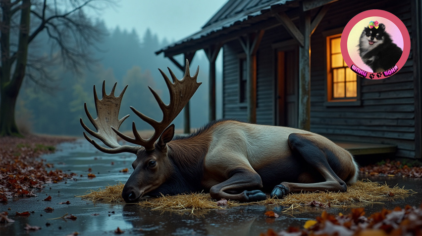 раненный лось