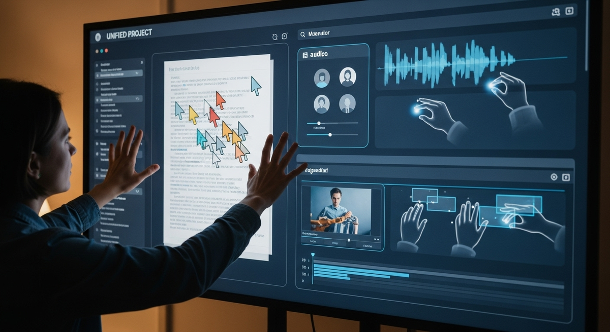Descript - это уникальный ИИ-инструмент, который позволяет автоматизировать создание контента. С его помощью вы сможете быстро и эффективно генерировать текст, аудио и визуальные материалы для вашего онлайн-проекта.