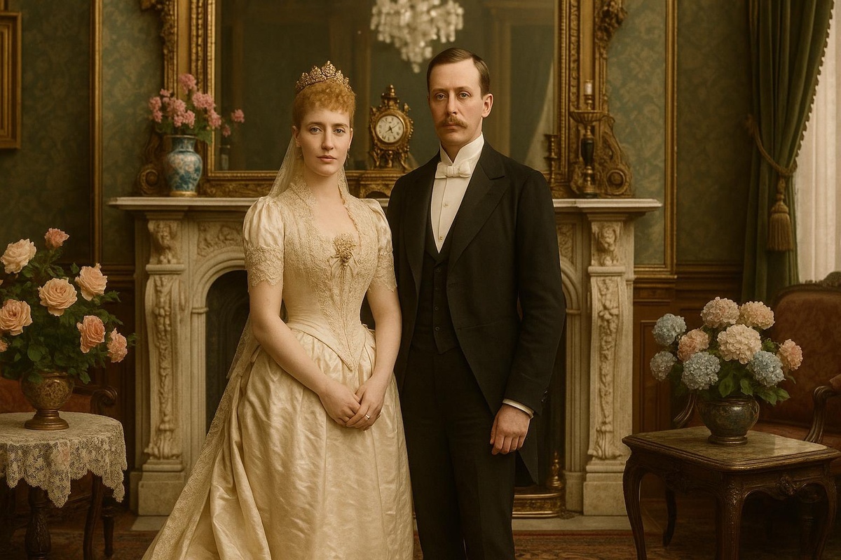 В иллюстративных целях. Альва и Уильям Вандербильт. Нарисовано нейросетью