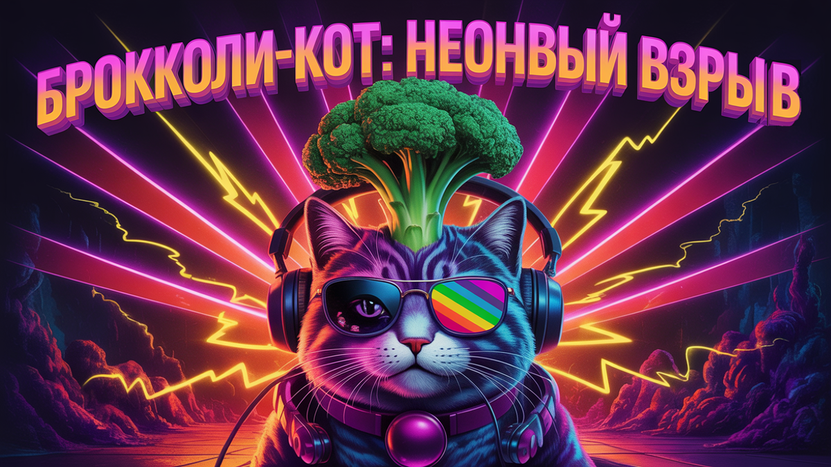 Обложка от песни Брокколи-Кот: Неоновый Взрыв