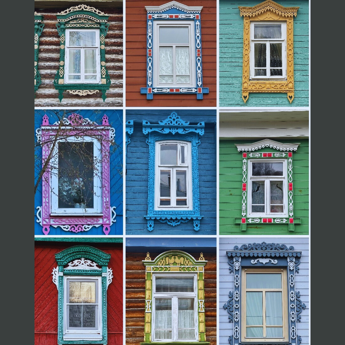 Потрясающие ставни на окнах домов Плеса. Невозможно пройти мимо спокойно, хочется сфотографировать их все!