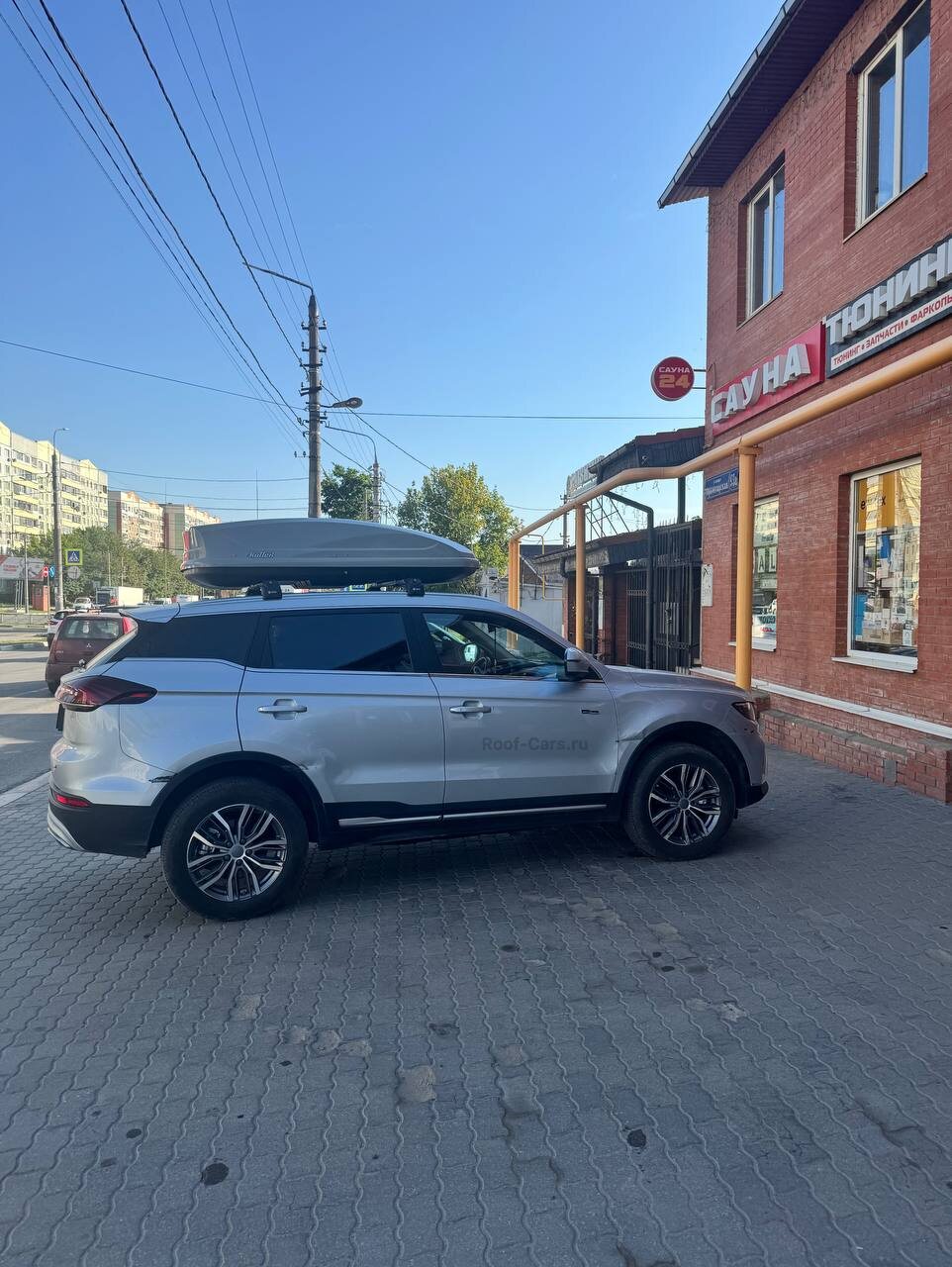 Установка багажника и автобокса 440л на Belgee X70 в Туле