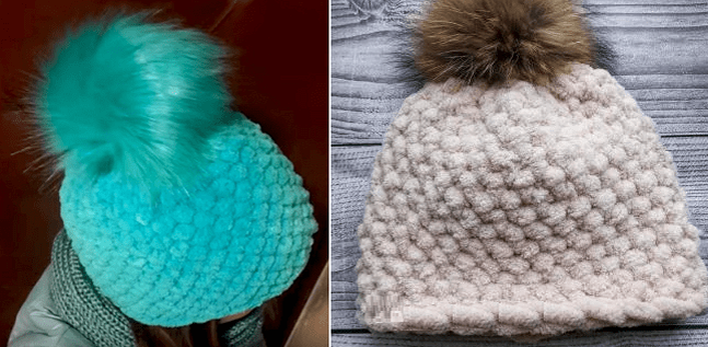 Даже по фото видно, насколько шапка из Ализе Пуффи мягка и пушистая