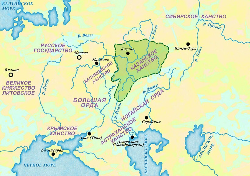 Карта Казанского ханства
