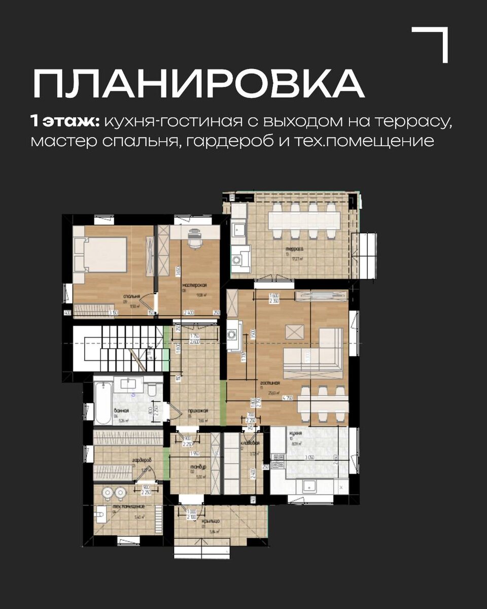 Планировка 1 этажа