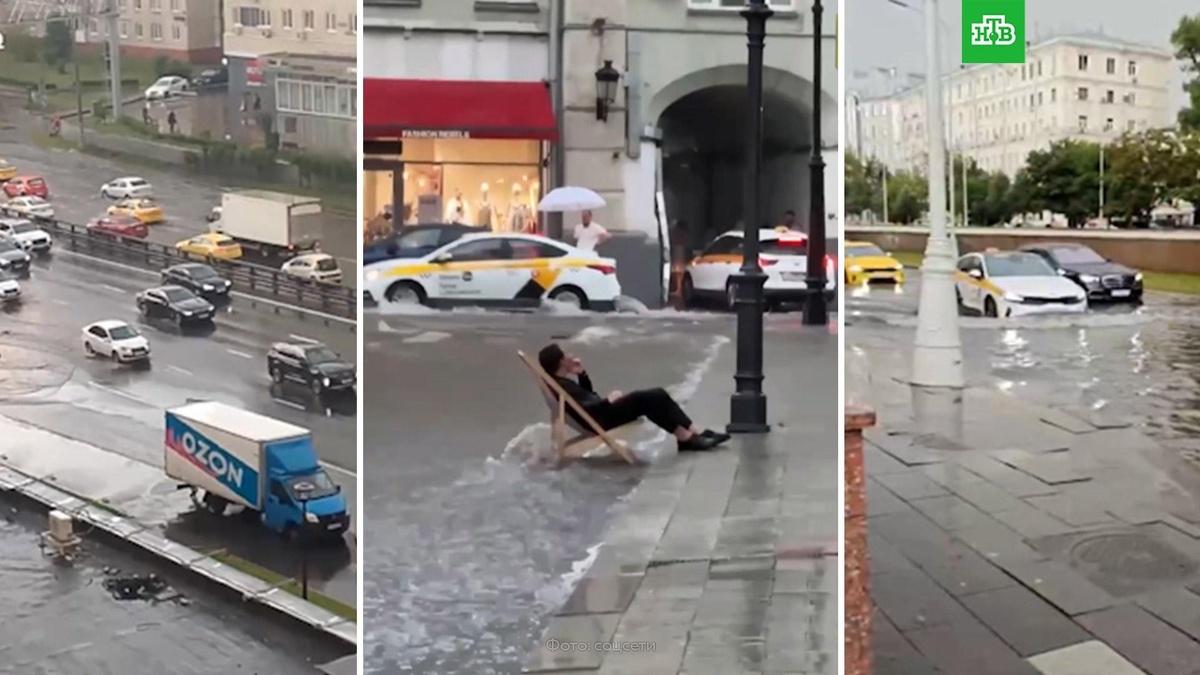    Потопы и поваленные деревья: москвичи делятся кадрами мощной грозы