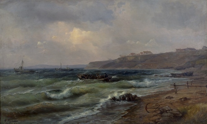 Пётр Столяренко. Выход в море. 1951. Холст, масло 128 х 208