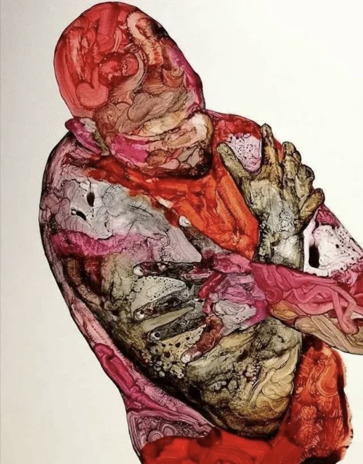 Эти работы привлекают, ужасают, держат взгляд и ты пытаешься лишь на долю секунды представить, что же там творится в голове у художника?