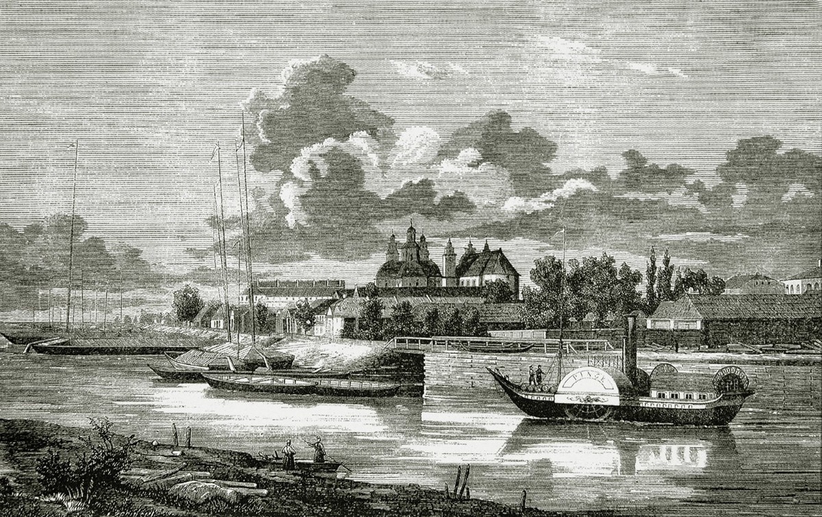 Город Пинск на гравюре XIX века