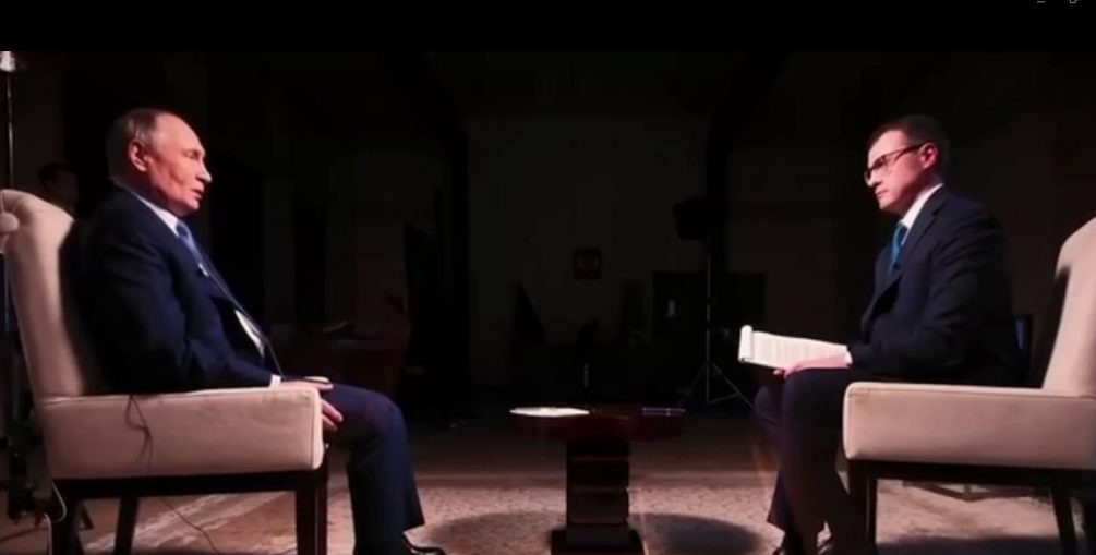   Путин подчеркнул, что Запад преследует только свои интересы. Фото: стоп-кадр Россия1