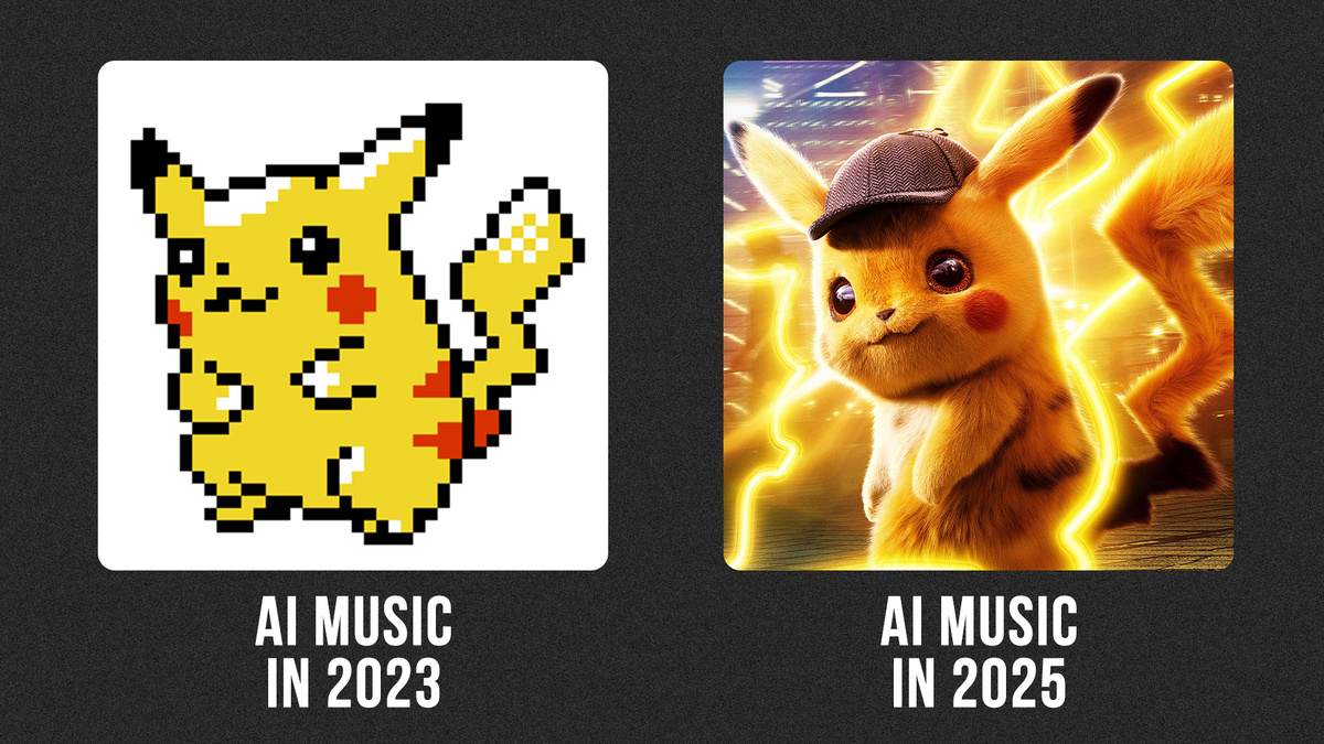 Так выглядела генерация музыки 2 года назад, и сейчас, если сравнить её качество.