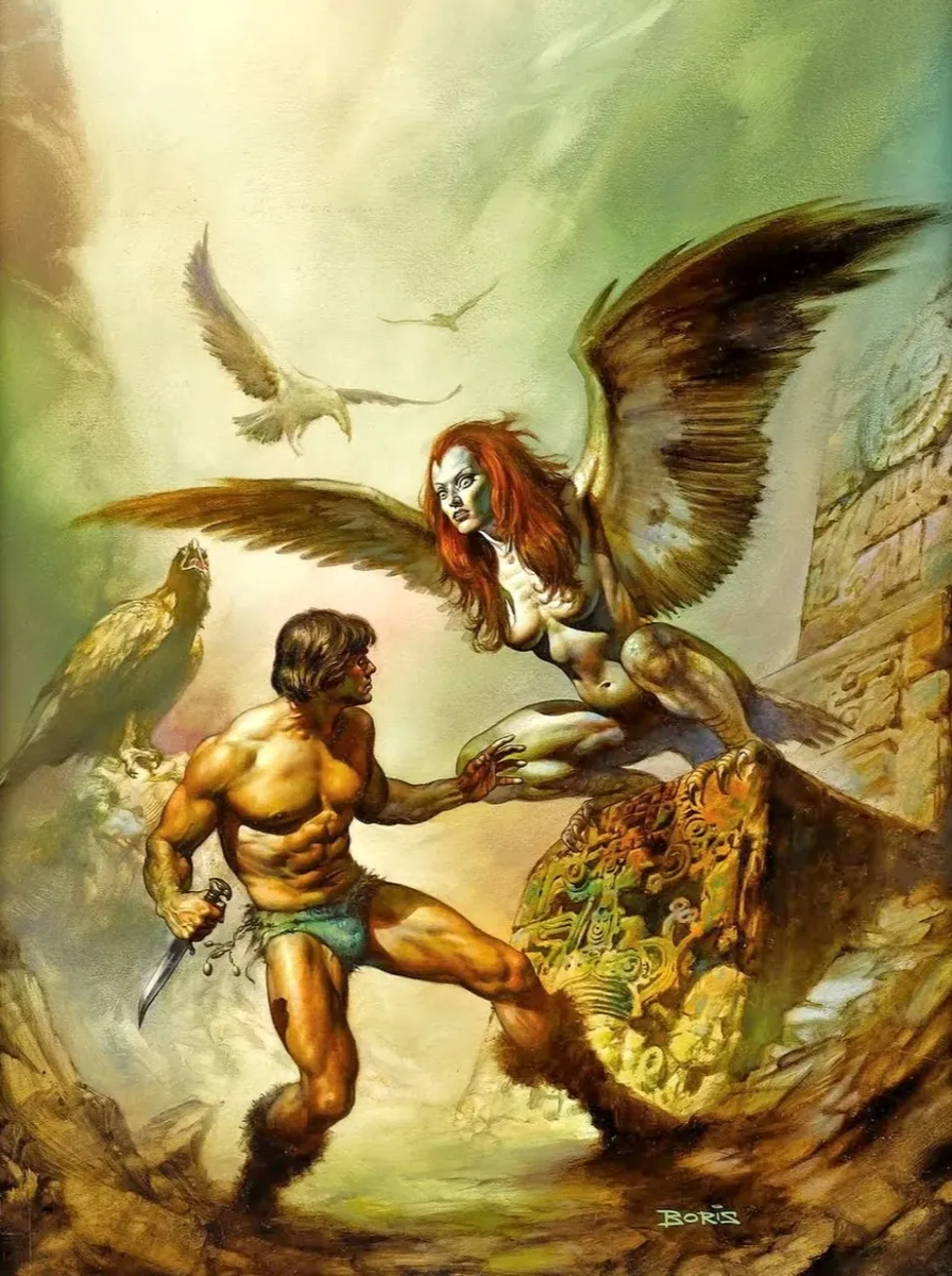 Картина Борис Вальехо (Валеджо) – в свое время его рисунки были на куче фэнтезийной низкопробной литературы, которая у нас издавалась, и на музыкальных сборниках Romantic Collection с мировыми хитами-медляками, которые в 90-е на кассетах и дисках были, наверное, у каждого 
