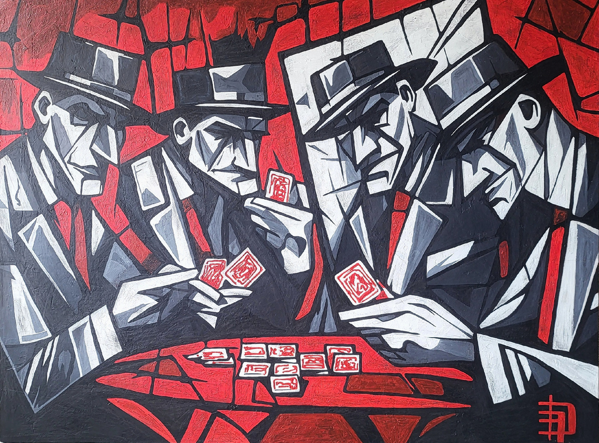 Мари Дагаз. Тень мафиози. Холст, акрил, масло 