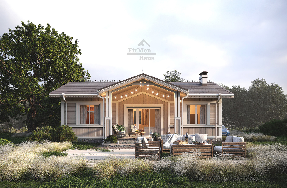 Фасад дома со стороны террасы