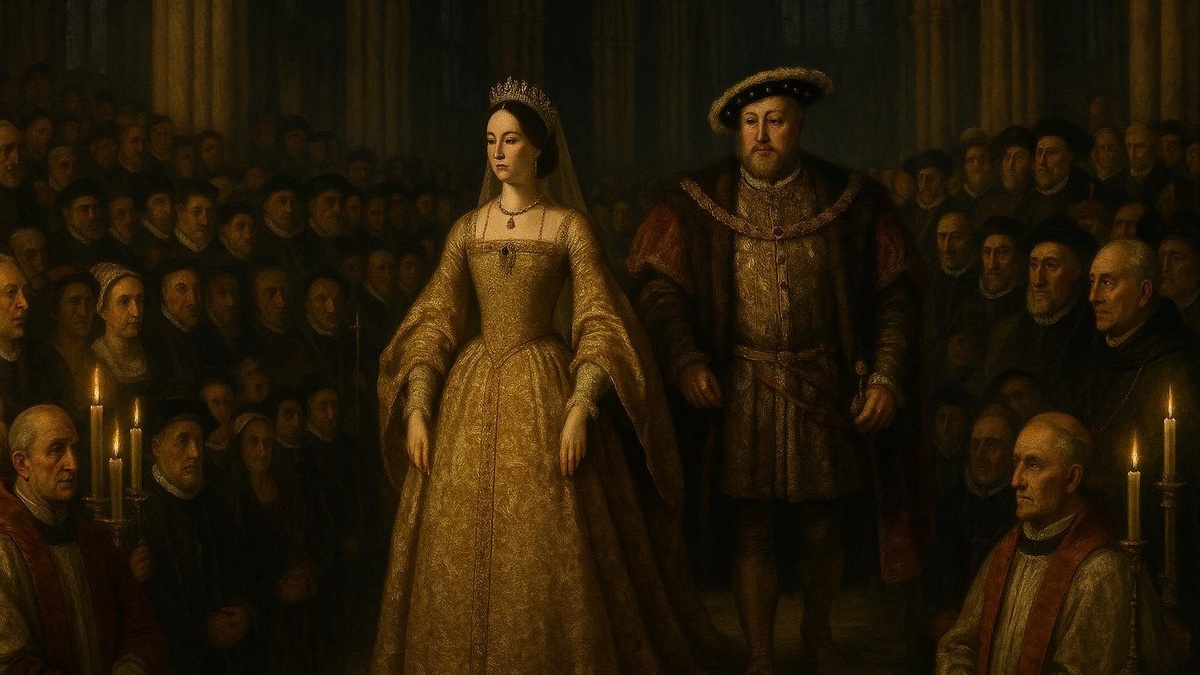 В иллюстративных целях. Анна Болейн и Генрих VIII. Нарисовано нейросетью.