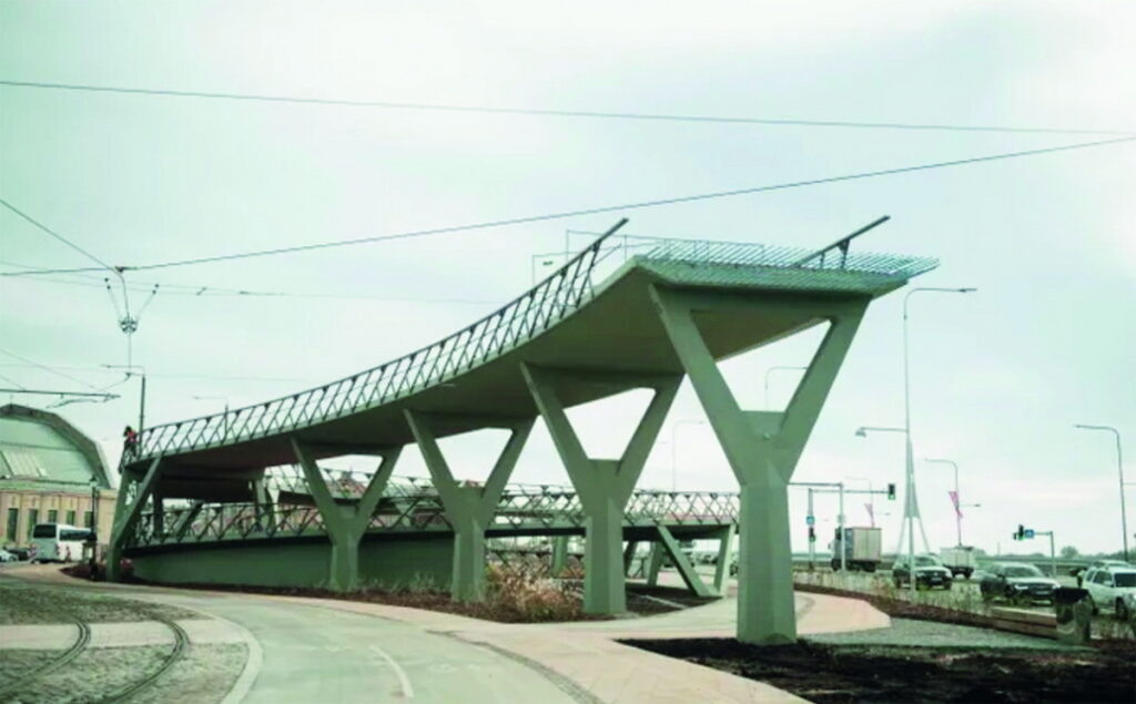 Сакральный памятник недостроенного «Гиперлупа» через Ригу. Знаете, что это? Не смейтесь, это — ВЕЛОДОРОЖКА, которая должна была пройти от рижского гиперлуп-ЖД-вокзала через реку Даугаву параллельно с гиперлуп-ЖД-мостом в аэропорт. Вот на это латыши радостно тратили европейские фонды, отпущенные им на проект Rail Baltica. Какое отношение монументальная бетонная велодорожка имеет к железной дороге — знает только сумрачный латышский гений (с). Но деньги потрачены, больше не дадут…