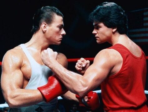 Кадр из х/ф "Не отступать и не сдаваться". В кадре Жан Клод Ван Дамм и Курт МакКинни. 