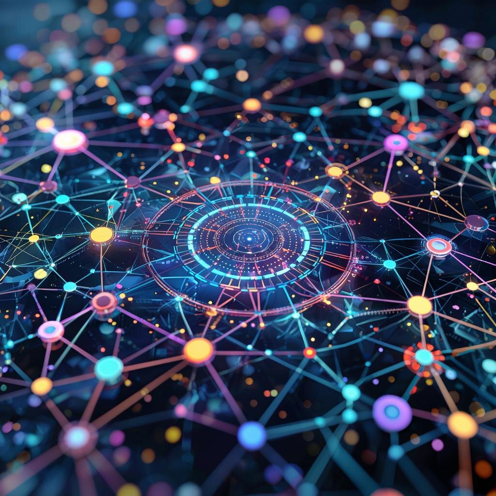 Изображение нейросети Kandinsky. Промт: "AI коллаборация. Абстрактные изображения"*