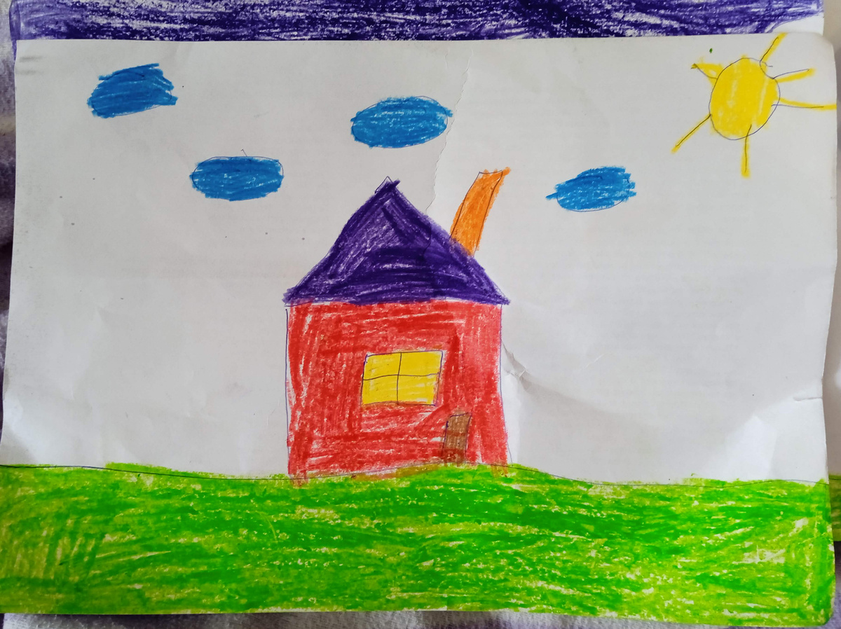 Детский рисунок "Домик", как нарисовать