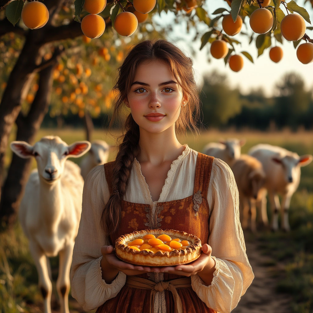 Абрикосовый пирог с рикоттой. Изображение сгенерировано ИИ