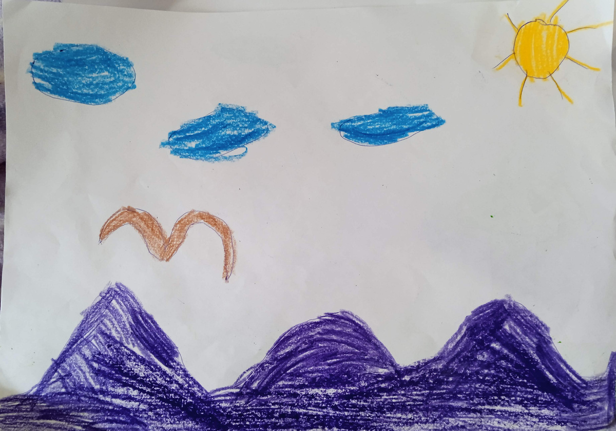 Мой рисунок - иллюстрация для стишка об океане