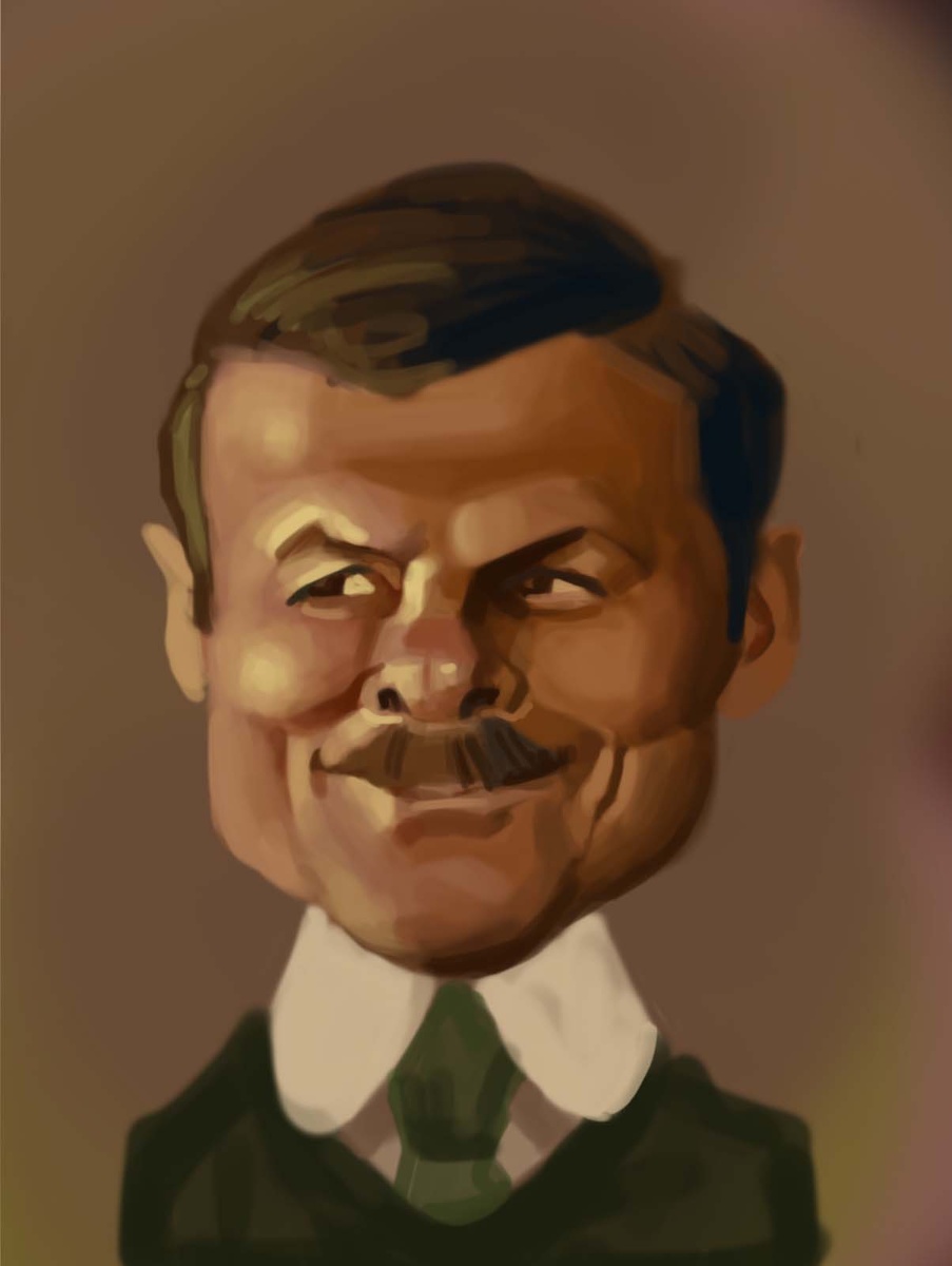 доктор Ватсон (Виталий Соломин), шарж.