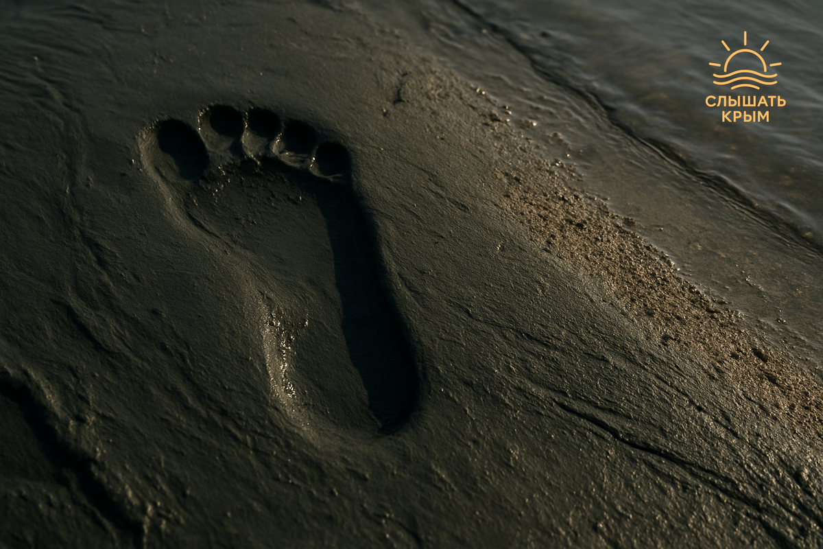 След, оставленный не на берегу, а на самом сакском покрове.