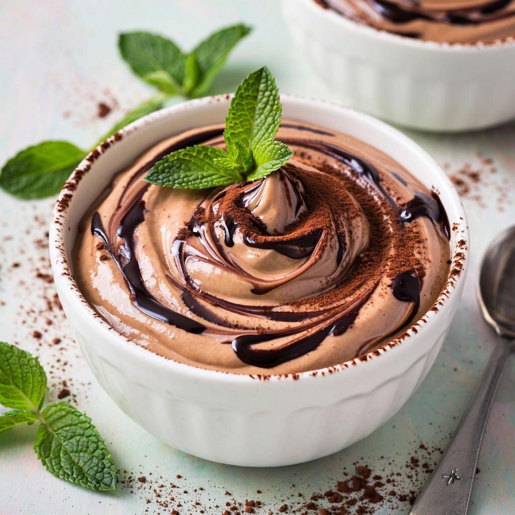 Пудинг из авокадо и шоколада без сахара 