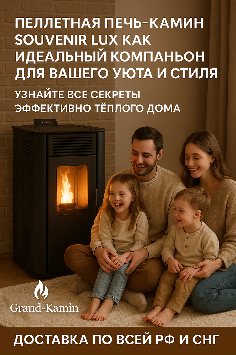    Пеллетная печь-камин Souvenir Lux как идеальный компаньон для вашего уюта и стиля: узнайте все секреты эффективно теплого дома Kamin