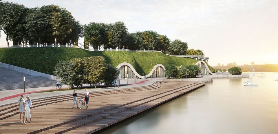    Визуализация предварительного проекта набережной на берегу Ковша. Источник: "Жилищная инициатива"