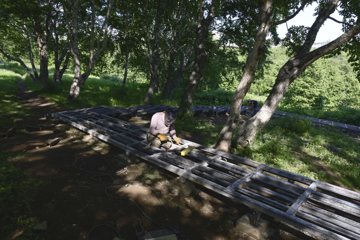 Фото: Строительство пешеходной дорожки / kamgov.ru