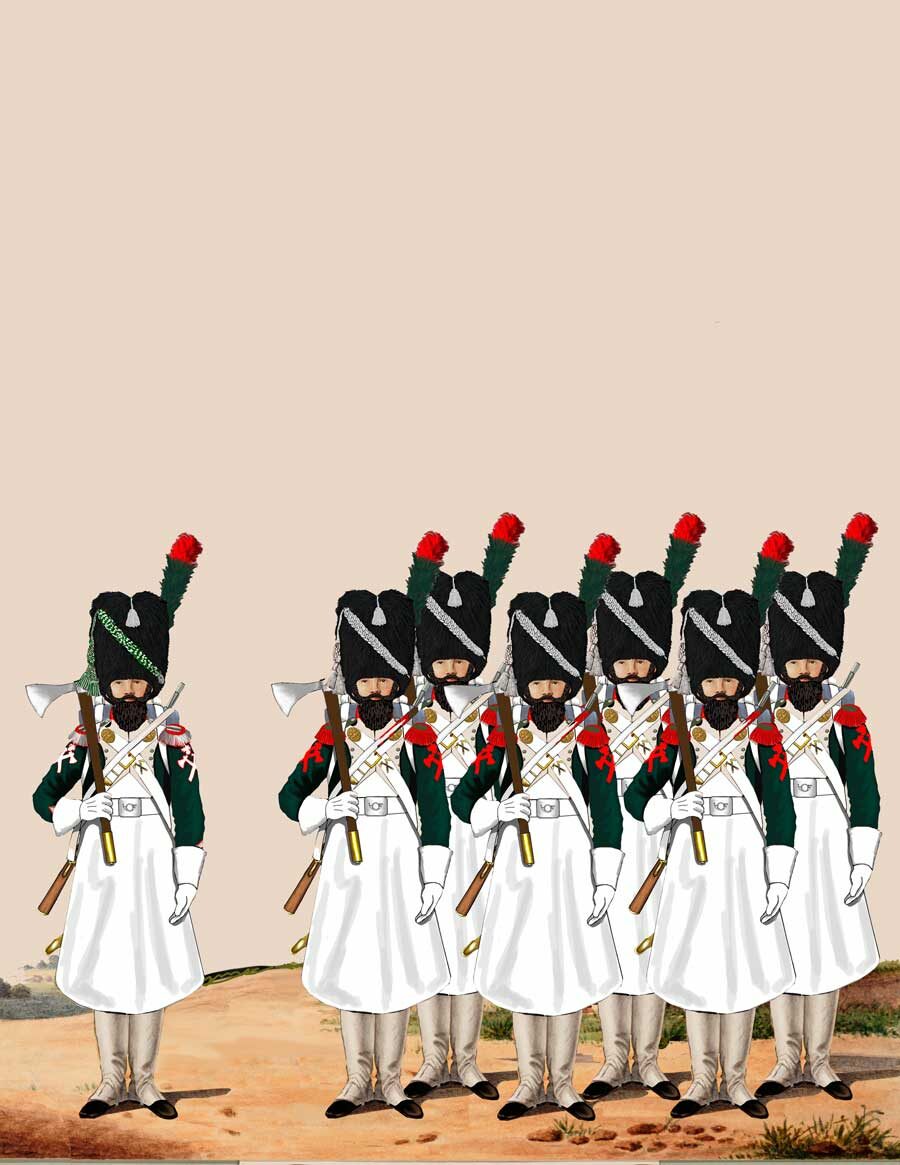 Сапёры пеших егерей. 1812 г.