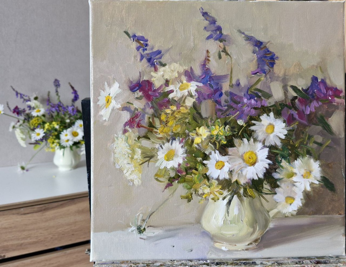 С. А . Родионова Букетик июля 30х30 2025