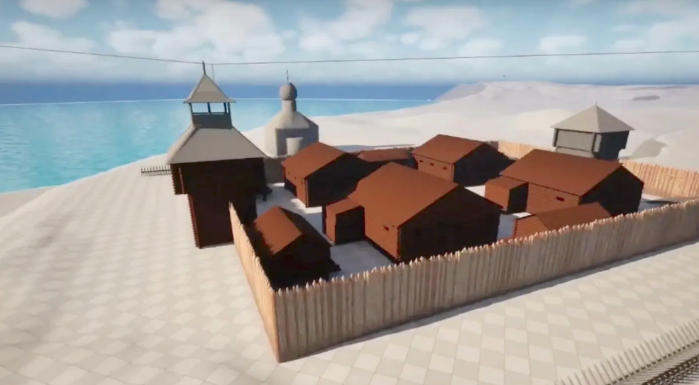 Визуализация Обдорского острога, промежуточная 3D-модель, предоставленная АНО «Институт археологии Севера». Источник: ks-yanao.ru
