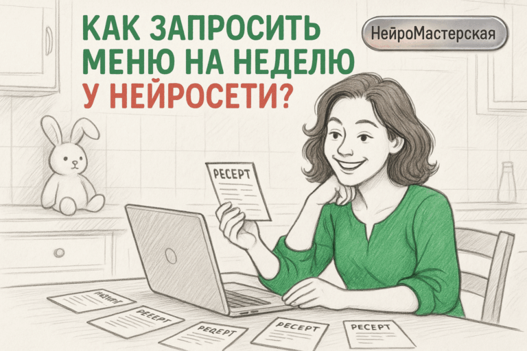    Как запросить меню на неделю у нейросети? Оксана Солдатова