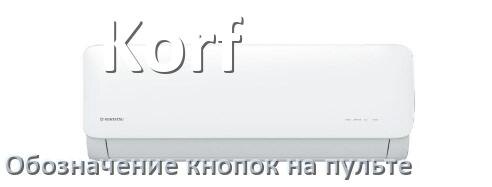 
Обозначение кнопок на пультах кондиционеров Korf что означает значок Fun Speed, Cool, Swing