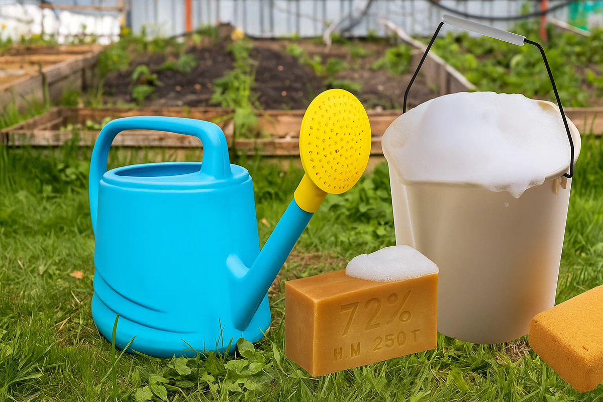 Хозяйственное мыло в огороде