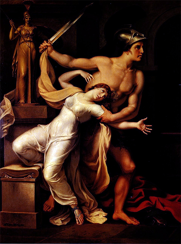 Иоганн Генрих Вильгельм Тишбейн. Аякс и Кассандра,1806. Ойтинский замок, Германия