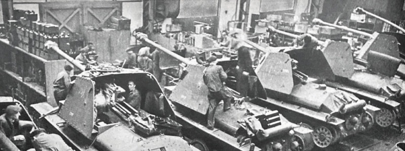 Фабрика фирмы BMM (Богемская Моровская машиностроительная фабрика) сборочный цех САУ marder 3 на шасси танка Pz.Kpfw. 38(t) 