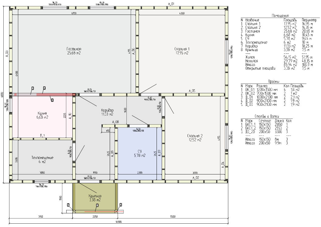 Каркасный дом одноэтажный