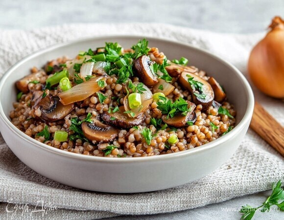 Гречка с грибами и луком