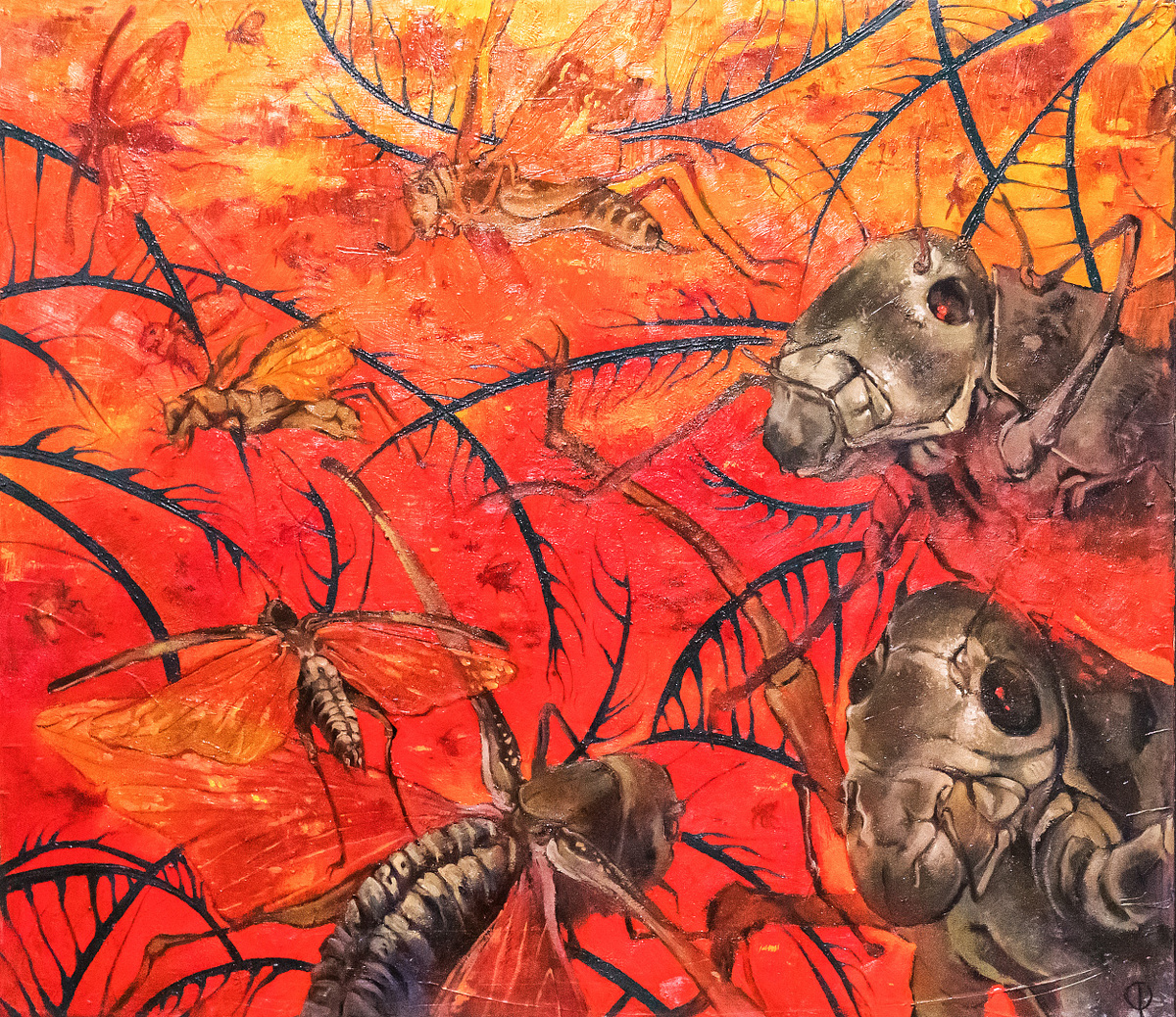 Акром Ахадов. Рой. Холст, масло. 2025. 