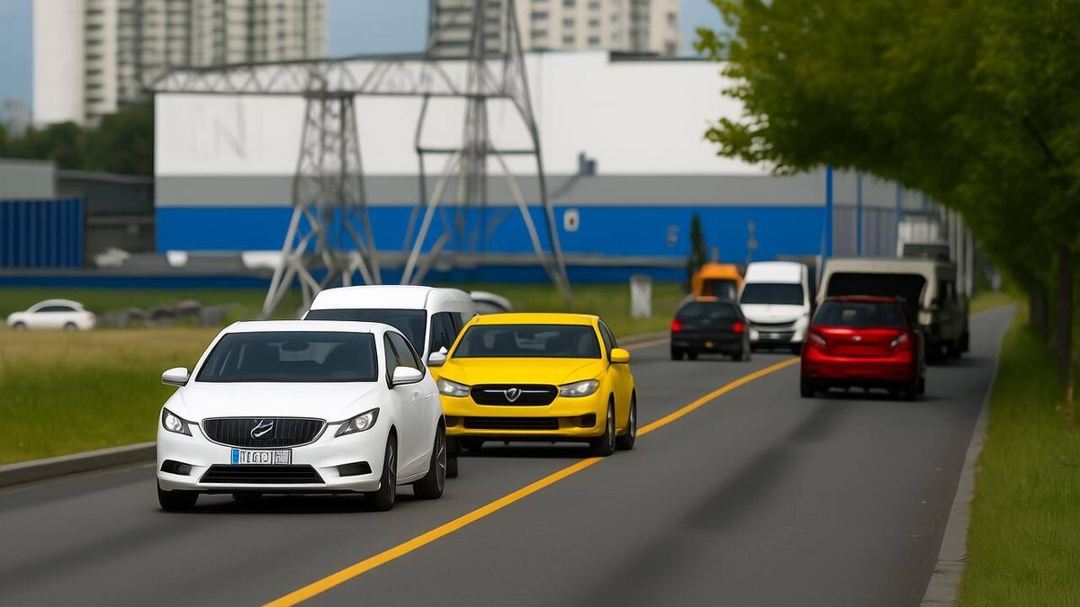 Первая желтая сплошная разделительная полоса появилась в Москве. Заезжать за нее, как на фото, нельзя - штраф, как за выезд на встречку. 