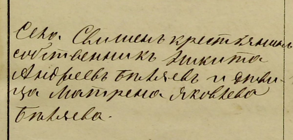 Вырезка из метрической книги села Свишен за 1885 год