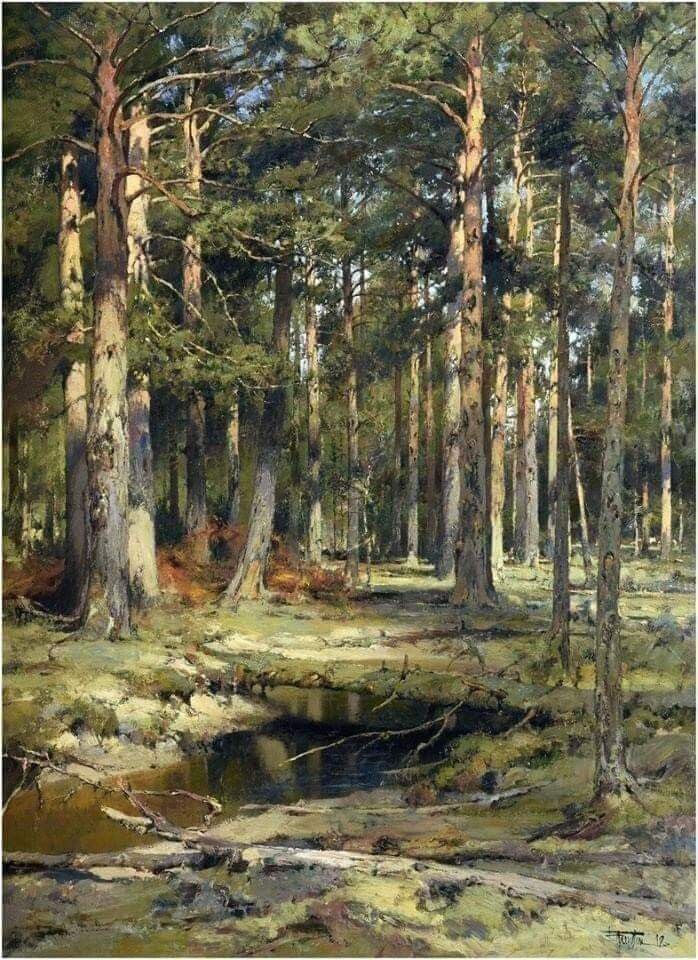 Что-то в этом роде. Прям пейзаж как у моей бывшей дачи. Чуть отойти в лес когда. Один в один.