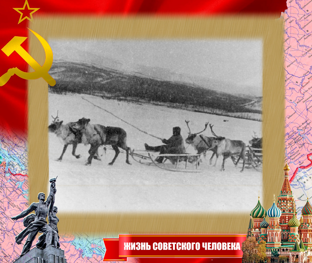 Приближались упряжки оленей