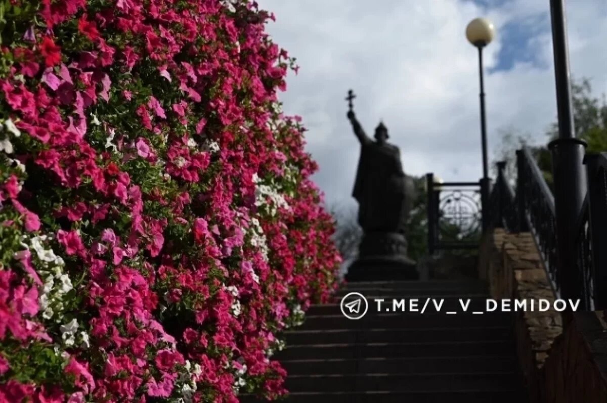    В Белгороде началось озеленение зон около памятника Князю Владимиру