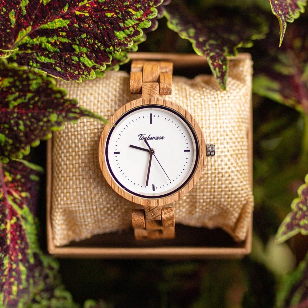 Деревянные наручные женские часы ручной работы «Juliet Beige»