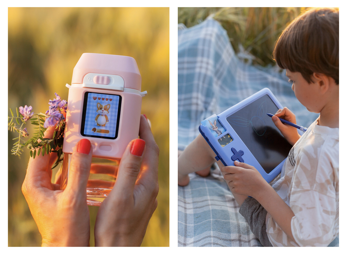 DrinkMe - бутылочка с тамагочи, TALKY Pro - двусторонний планшет для рисования