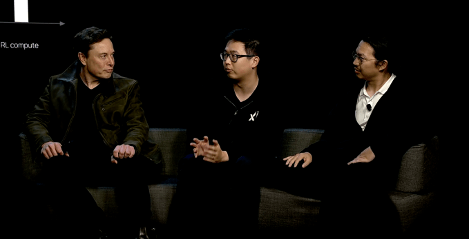 Маск вместе с руководителями xAI на запуске Grok 4